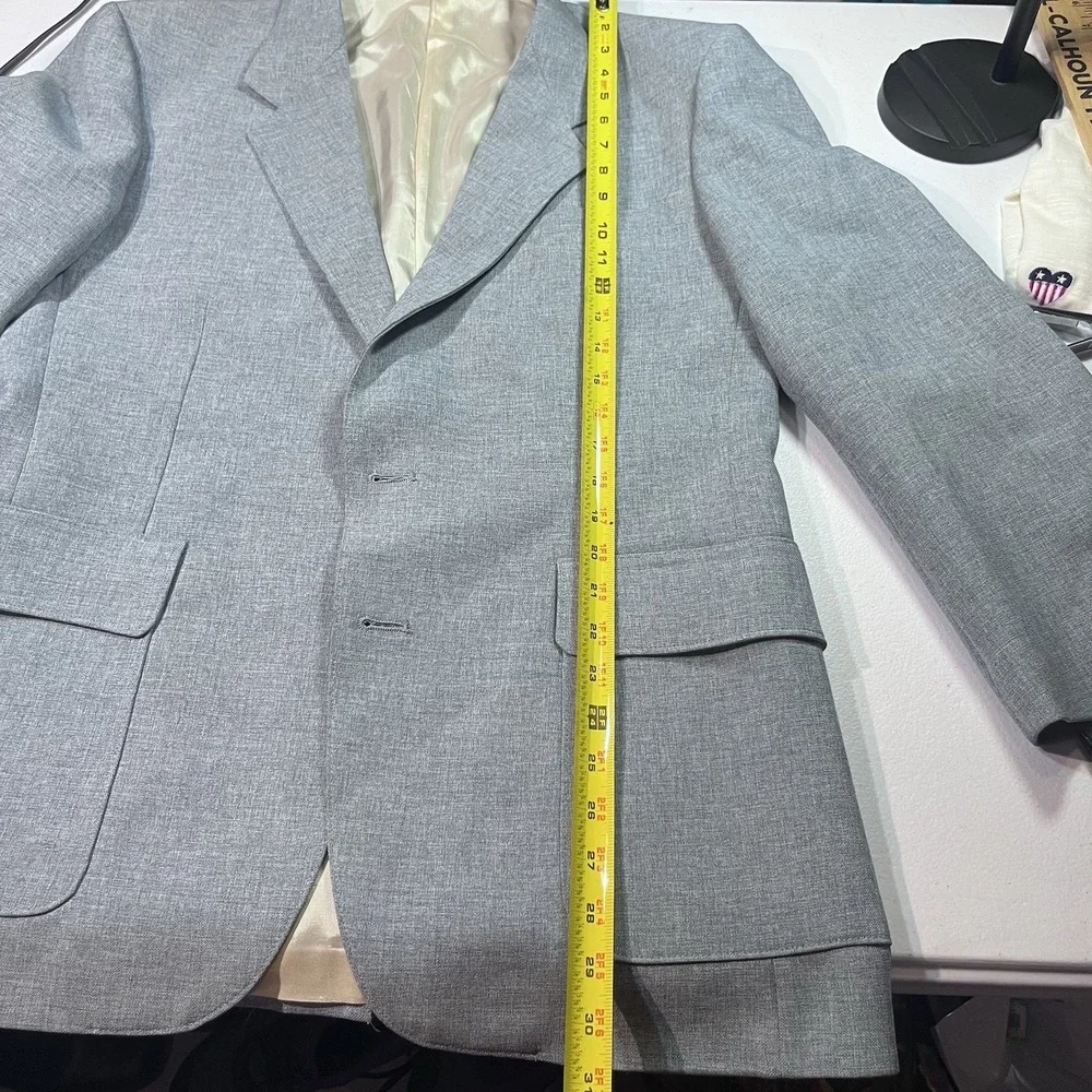 VTG Levi's Men's Action Suit Sport Coat Blazer 42R Light Blue Grey‎ 2 Button